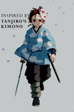 Reference Image of Tanjiro Kamado in his Sky Blue Kimono